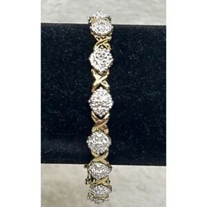 Tennis bracelet set in 925 Gold plated Silver